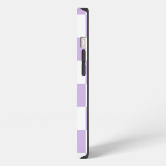 Eenvoudig Paars Lila geborgd monogram iPhone Hoesje (Linkerkant)