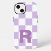 Eenvoudig Paars Lila geborgd monogram iPhone Hoesje (Achterkant)