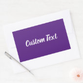 Eenvoudig paars met wit script tekst sjabloon rechthoekige sticker (Envelop)