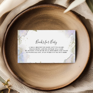 Eenvoudig paars minimalistisch babyshower-boekverz informatiekaartje