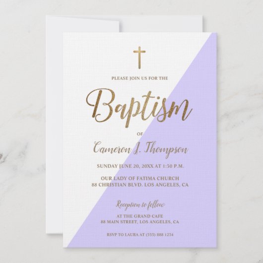 Eenvoudig Paars-wit, modern Kaart (Voorkant)