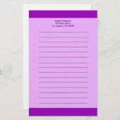 Eenvoudig paarse briefpapier (Voorkant / Achterkant)