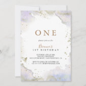 Eenvoudig Paarse minimalistische eerste verjaardag Kaart (Voorkant)