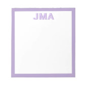 Eenvoudig Paarse monogram Notitieblok (Voorkant)