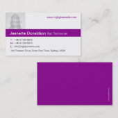 Eenvoudig paarse/witte foto visitekaartje (Voorkant / Achterkant)