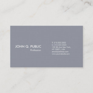 Eenvoudig papier, elegant grijs, modern visitekaartje