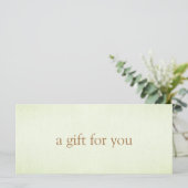 EENVOUDIG pastel met groen cadeaubon (Staand voorkant)
