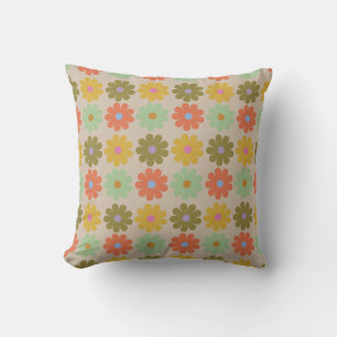 Eenvoudig Pastel Vintage Bloemmotief Kussen
