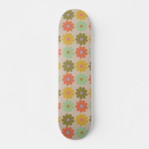 Eenvoudig Pastel Vintage Bloemmotief Skateboard