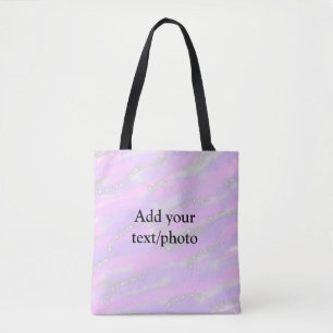 Eenvoudig pastelglitterkleurig voeg jouw tekst fot draagtas