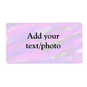 Eenvoudig pastelglitterkleurig voeg jouw tekst fot etiket
