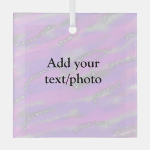 Eenvoudig pastelglitterkleurig voeg jouw tekst fot glas ornament