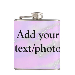 Eenvoudig pastelglitterkleurig voeg jouw tekst fot heupfles