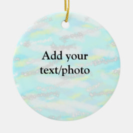 Eenvoudig pastelglitterkleurig voeg jouw tekst fot keramisch ornament