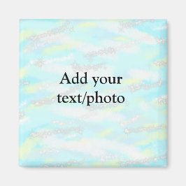 Eenvoudig pastelglitterkleurig voeg jouw tekst fot magneet