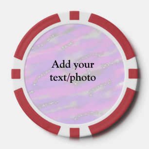 Eenvoudig pastelglitterkleurig voeg jouw tekst fot poker chips