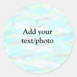 Eenvoudig pastelglitterkleurig voeg jouw tekst fot ronde sticker