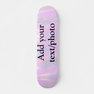 Eenvoudig pastelglitterkleurig voeg jouw tekst fot skateboard
