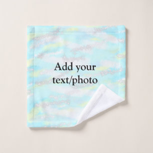 Eenvoudig pastelglitterkleurig voeg jouw tekst fot washandje