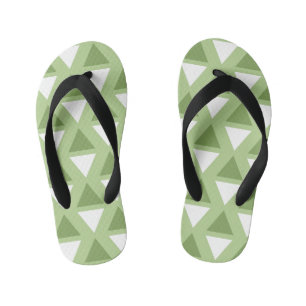 Eenvoudig pastelgroen geometrisch patroon kinder teenslippers