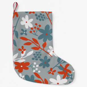 Eenvoudig patroon. grijze achtergrond, oranje, kleine kerstsok