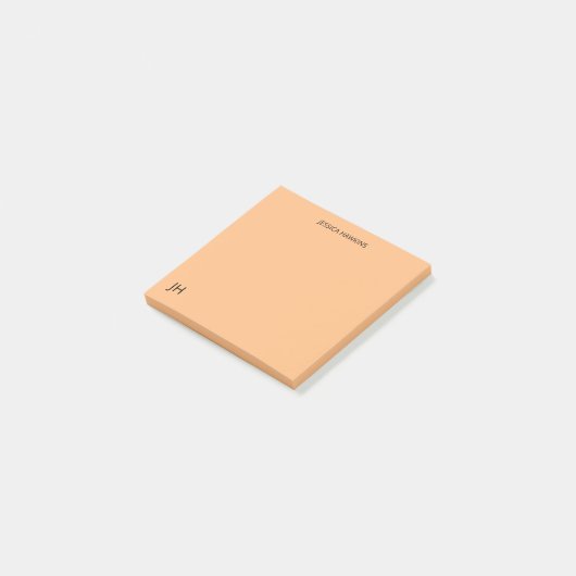 Eenvoudig Persoonlijk Briefpapier Monogram Bord Si Post-it® Notes (Schuin)