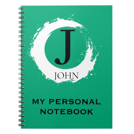 Eenvoudig Persoonlijk Groen Notitieboekje Notitieboek (Voorkant)