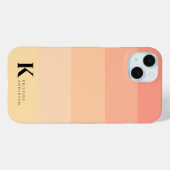 Eenvoudig perzikkleurig geel klassiek monogram Case-Mate iPhone case (Achterkant (horizontaal))