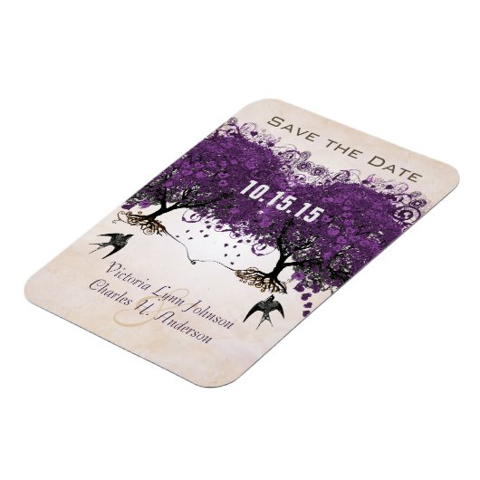 Eenvoudig perzikoortsheinboombruiloft opslaan Datu Magneet (Linkerzijde)