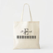 Eenvoudig Piano Monogram-ontwerp Tote Bag (Voorkant)