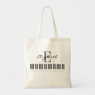 Eenvoudig Piano Monogram-ontwerp Tote Bag