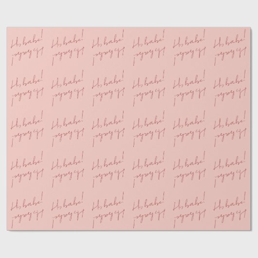 Eenvoudig Pink Babe Galentine's Day Party Gift Cadeaupapier (Vlak)
