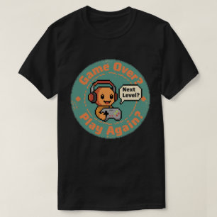 Eenvoudig Pixel Art Videospel Citaat "Opnieuw Spel T-shirt
