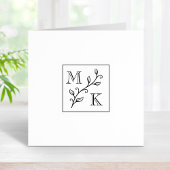 Eenvoudig Plant Monogram Initialen Bruiloft Koppel Rubberstempel