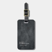 Eenvoudig platte grijze Trendy Modern minimalist Bagagelabel (Voorkant verticaal)