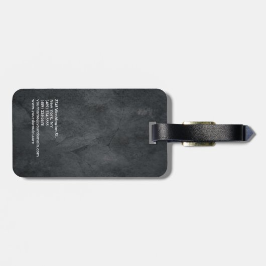 Eenvoudig platte grijze Trendy Modern minimalist Bagagelabel (Achterkant horizontaal)