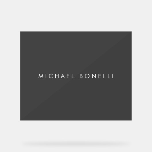 Eenvoudig platte minimalistisch elegant modern acryl bord (Voorkant)