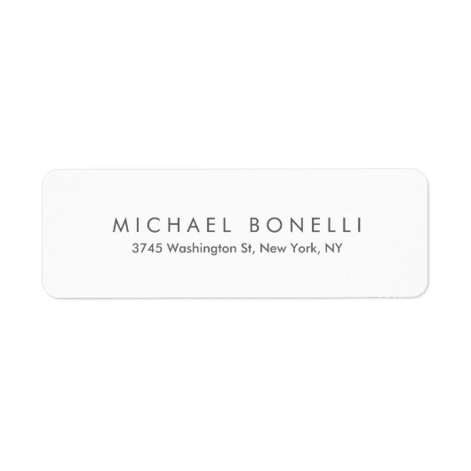 Eenvoudig platte minimalistisch elegant modern wit etiket (Voorkant)