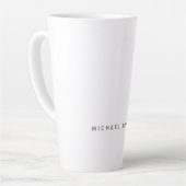 Eenvoudig platte minimalistisch elegant modern wit latte mok (Linkerhoek)