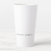 Eenvoudig platte minimalistisch elegant modern wit latte mok (Voorkant)