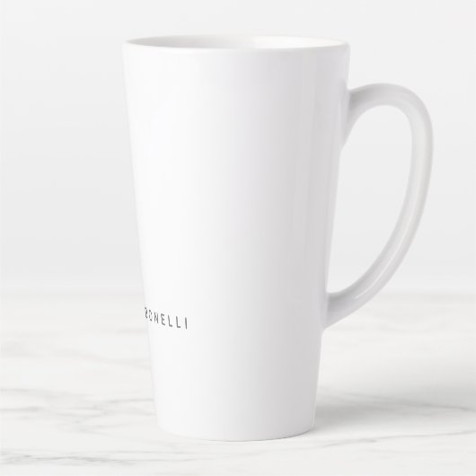 Eenvoudig platte minimalistisch elegant modern wit latte mok (Rechts)