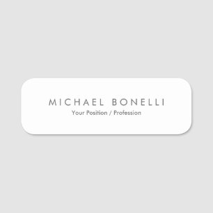 Eenvoudig platte minimalistisch elegant modern wit naamplaatje