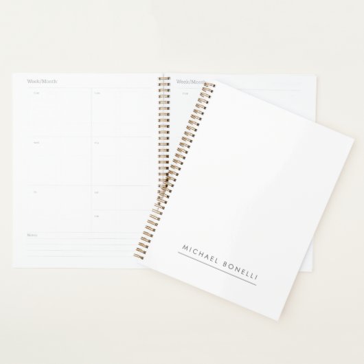 Eenvoudig platte minimalistisch elegant modern wit planner (Display)
