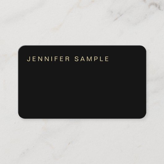 Eenvoudig platte, moderne, elegante zwarte goudsti visitekaartje (Voorkant)