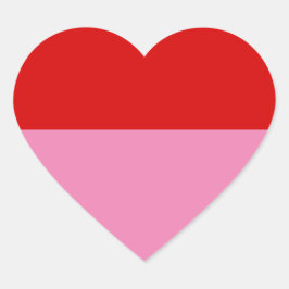 Eenvoudig platte rood en roze feestvieren hart sticker