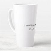 Eenvoudig platte zwarte witte minimalistische mode latte mok (Linkerhoek)