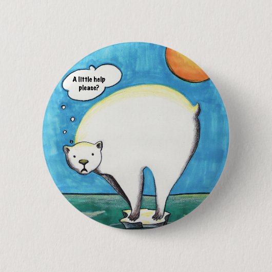 Eenvoudig Polaire Beer Pin Ronde Button 5,7 Cm (Voorkant)