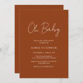 Eenvoudig pompoen, bijtend script, Baby shower Kaart (Voorkant / Achterkant)