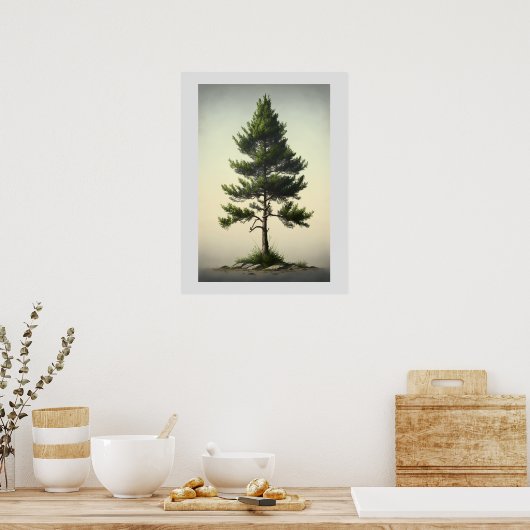 Eenvoudig Poster pine-structuur (Keuken)