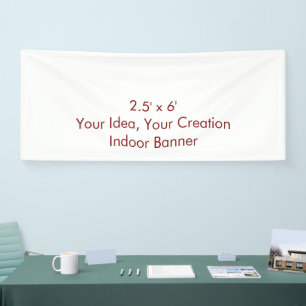 Eenvoudig professioneel 2,5' x 6' binnen spandoek